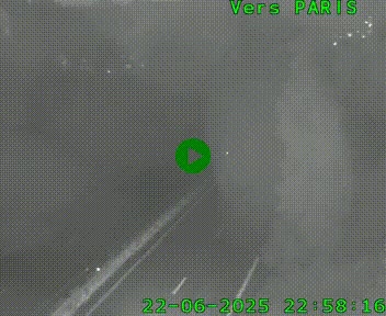 Caméra routière sur l'autoroute A20 au nord de Limoges, à la jonction avec la N520. Vue orientée vers Paris