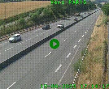Caméra routière sur l'autoroute A20 à Saint-Hilaire-Bonneval, au sud de Limoges. Vue orientée vers Paris