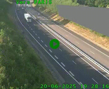 Caméra routière sur l'autoroute A20 à Saint-Pardoux-l'Ortigier, à la jonction avec l'A89. Vue orientée vers Paris
