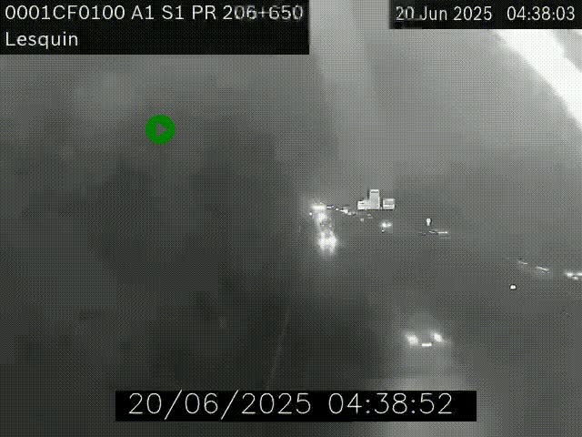 Webcam autoroute A1 à hauteur de Lesquin. Vue orientée vers Lille