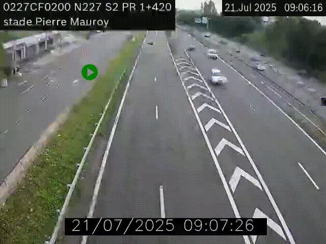 Webcam à hauteur du Stade Pierre Mauroy à Villeneuve d'Ascq sur la N227. Vue orientée vers Mons-en-Baroeul