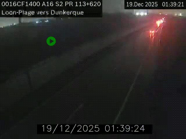 Webcam autoroute A16 à hauteur de Loon-Plage. Vue orientée vers Dunkerque et la Belgique.