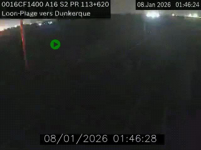 Webcam autoroute A16 à hauteur de Loon-Plage. Vue orientée vers Dunkerque et la Belgique.