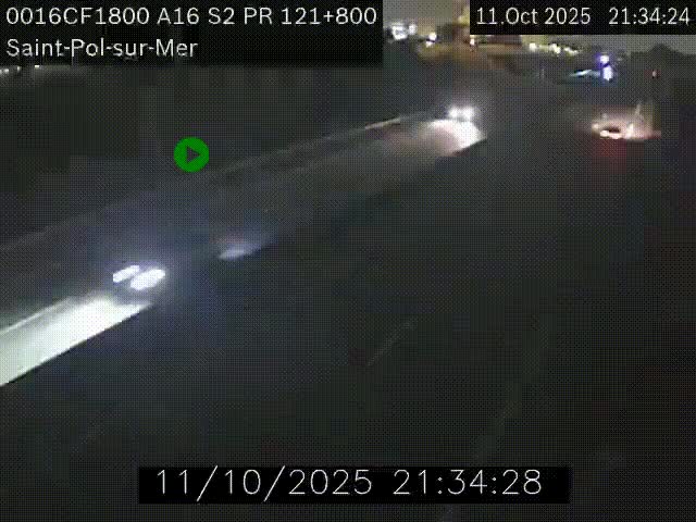 Webcam autoroute A16 à proximité de Dunkerque, à hauteur de la sortie Saint-Pol-sur-Mer. Vue orientée vers Calais