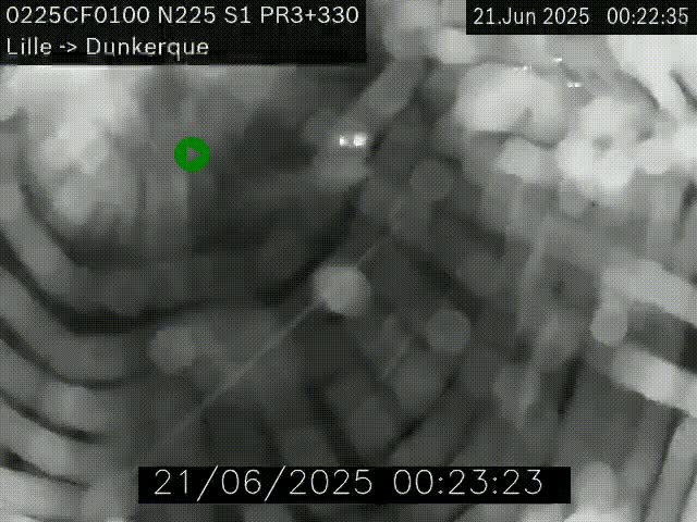 Webcam autoroute A25 (N225) à hauteur de Bergues (Bierne). Vue orientée vers Dunkerque.
