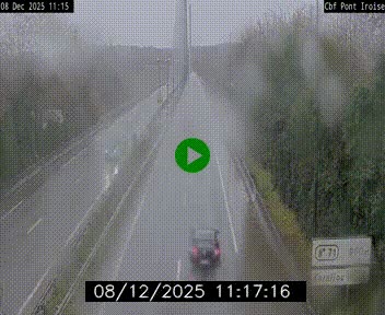 Webcam sur la N165 après le Pont de l'Iroise, à l'entrée de Brest