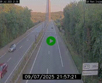Webcam sur la N165 après le Pont de l'Iroise, à l'entrée de Brest