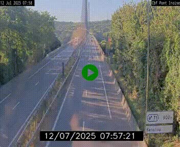 Webcam sur la N165 après le Pont de l'Iroise, à l'entrée de Brest