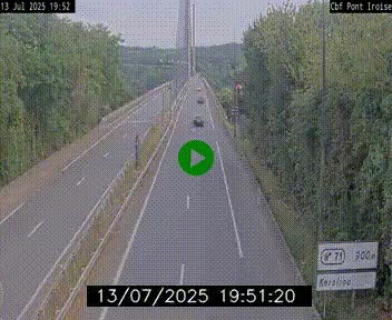 Webcam sur la N165 après le Pont de l'Iroise, à l'entrée de Brest