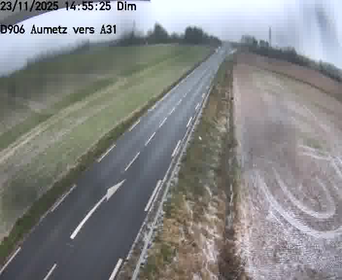 Webcam sur la D906 à Aumetz, juste après la fin de la D16. Vue orientée vers A30