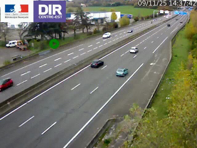 Caméra de circulation à Saint-Priest à la jonction entre l'A43 et l'A46 en direction de Marseille
