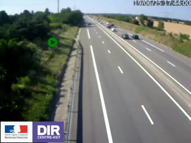 Webcam sur le contournement de Valence, sur la Nationale 7, à la jonction avec la N532, caméra orientée vers Grenoble