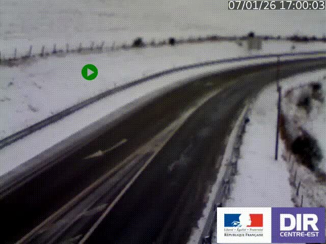 Webcam sur le col Pin Bouchain, vue orientée vers Roanne, en provenance de Lyon sur la nationale 7 (N7)