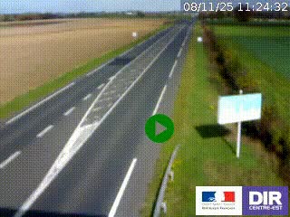Webcam routière sur la RN7 à hauteur de Toulon-sur-Allier, entre Moulins et Vichy