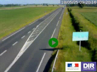 Webcam routière sur la RN7 à hauteur de Toulon-sur-Allier, entre Moulins et Vichy