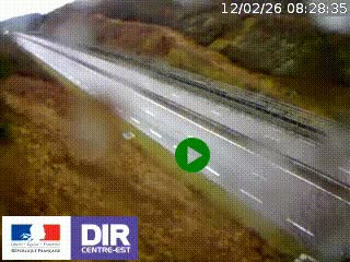 Webcam au niveau du col de Bois Clair à hauteur de Cluny sur la N79. Vue orientée vers Mâcon
