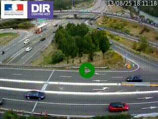 Webcam traffic à Grenoble-sud sur l'autoroute A480. Vue orientée vers l'entrée et la sortie de Grenoble