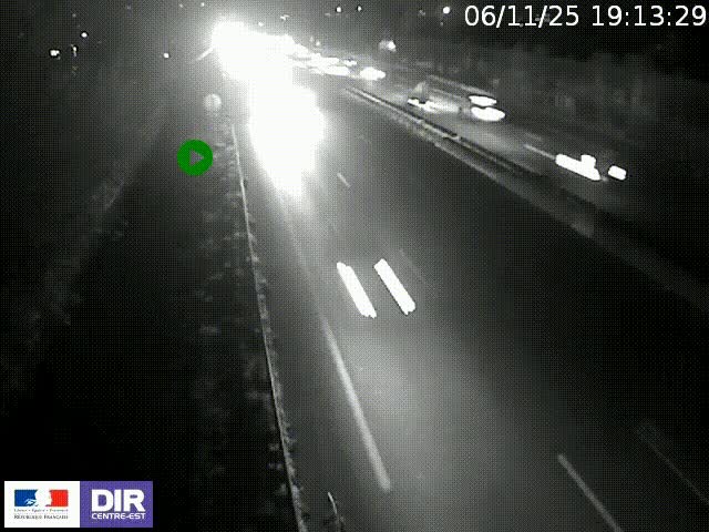 Webcam à Bron sur l'A43 à la jonction avec le boulevard périphérique de Lyon (D383). Vue orientée vers Lyon