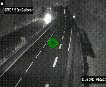 Webcam routière à hauteur de Bois-Guillaume en périphérie de Rouen. Vue orientée vers Rouen