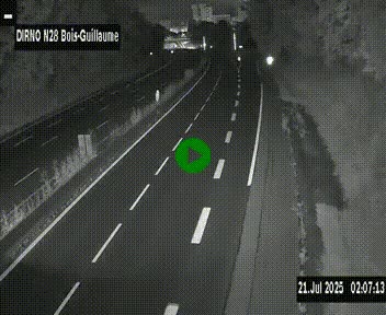 Webcam routière à hauteur de Bois-Guillaume en périphérie de Rouen. Vue orientée vers Rouen