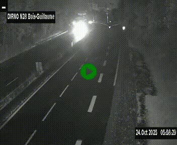 Webcam routière à hauteur de Bois-Guillaume en périphérie de Rouen. Vue orientée vers Rouen