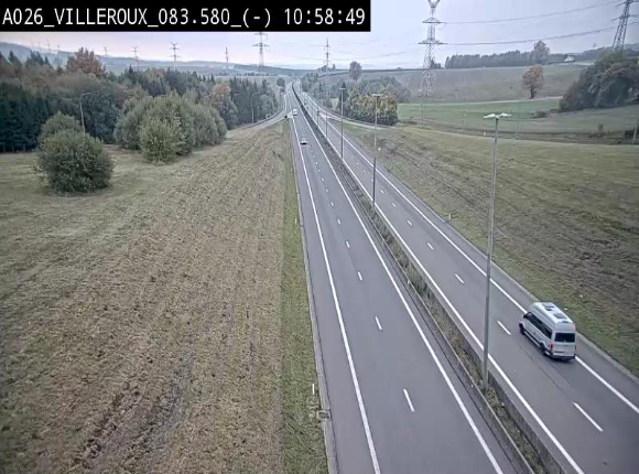 Webcam autoroute A26/E25 à hauteur de Vaux-sur-Sûre, à la jonction avec la N85 en direction de Liège - BK 83.6