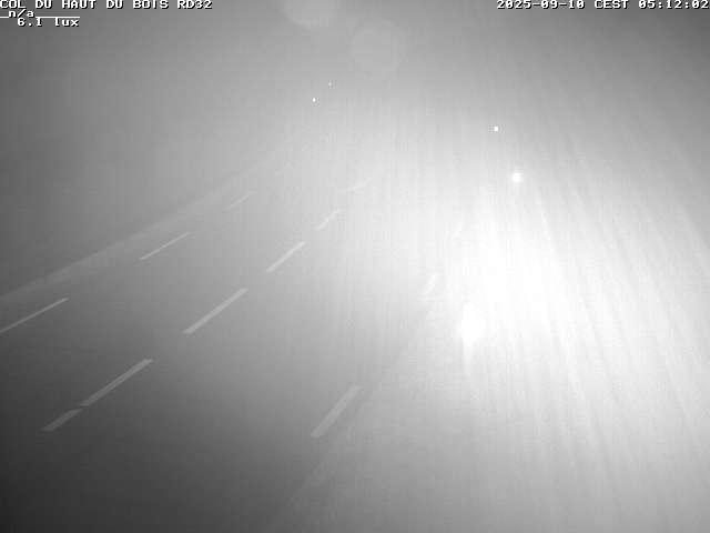 Webcam à 406 mètres d'altitude au niveau du col du haut du bois sur la RD32