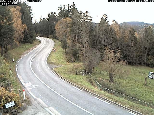 Caméra à proximité du col du Bonhomme sur la D415 à Plainfaing vers l'Alsace
