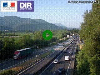 Caméra trafic à Meylan sur la Rocade-Sud de Grenoble en direction d'Aix-en-Provence