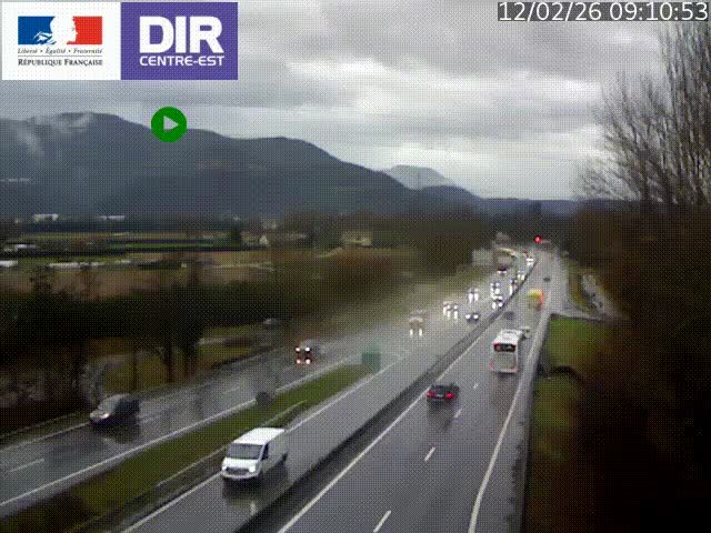 Caméra trafic à Meylan sur la Rocade-Sud de Grenoble en direction d'Aix-en-Provence