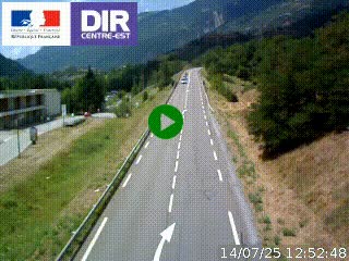 Web cam sur la N90 à Aime, en provenance de Bourg-Saint-Maurice et en direction d'Albertville