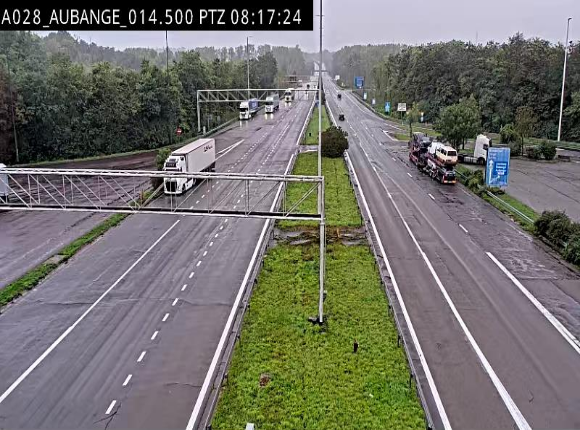Webcam autoroute Belgique - Aubange - A28 direction Arlon - BK 14
