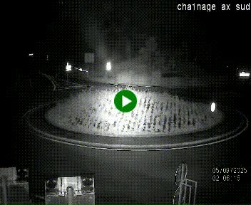 Webcam au nord d'Ax-les-Thermes au niveau de l'aire de chaînage de la N20. Vue orientée vers les Pyrénées, en direction de Pas de la Case