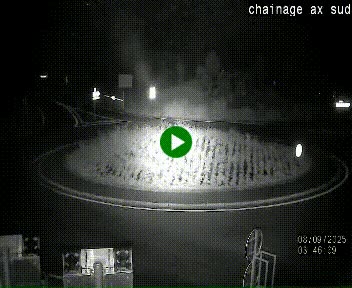 Webcam au nord d'Ax-les-Thermes au niveau de l'aire de chaînage de la N20. Vue orientée vers les Pyrénées, en direction de Pas de la Case