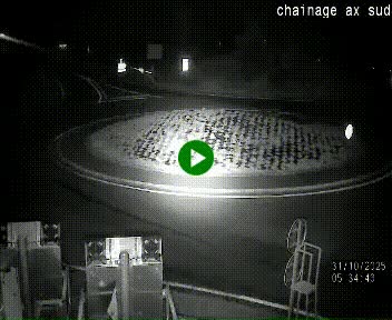 Webcam au nord d'Ax-les-Thermes au niveau de l'aire de chaînage de la N20. Vue orientée vers les Pyrénées, en direction de Pas de la Case