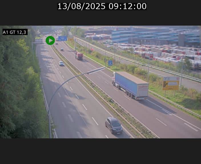 Traffic live webcam Luxembourg Senningerberg - A1 direction Allemagne - BK 12.3