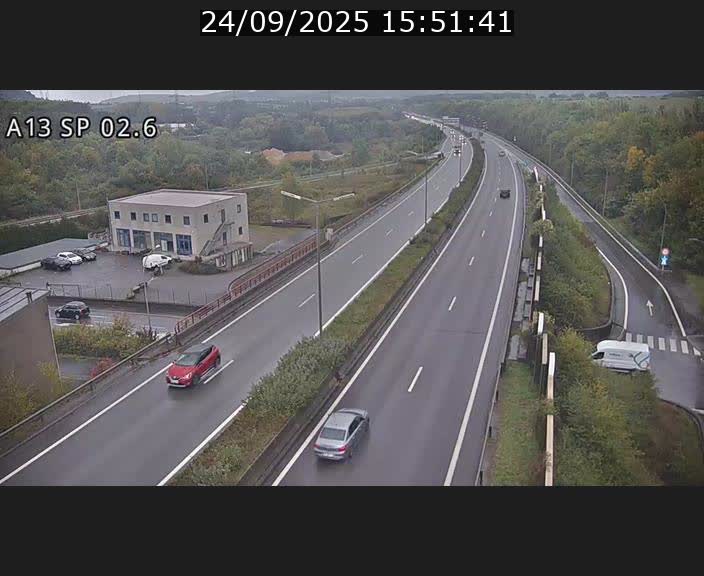 Traffic live webcam Luxembourg Sanem - A13 direction Pétange - BK 2.6