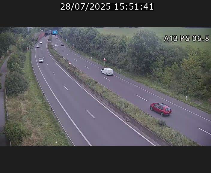 Traffic live webcam Luxembourg Ehlerange - A13 direction Esch-sur-Alzette - BK 6.8