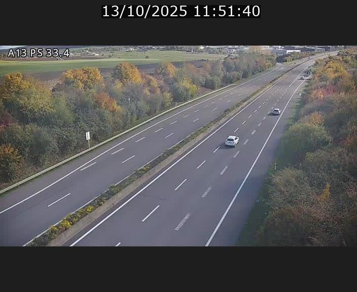 Webcam trafic sur A13 à hauteur de Mondorf-les-Bains en direction d'Altwies