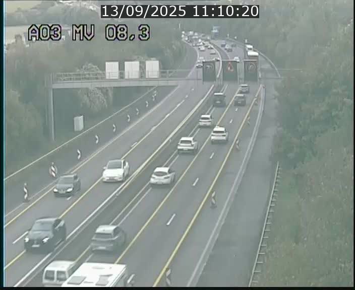 Webcam Autoroute après la Croix de Bettembourg en direction de Luxembourg sur l'A3