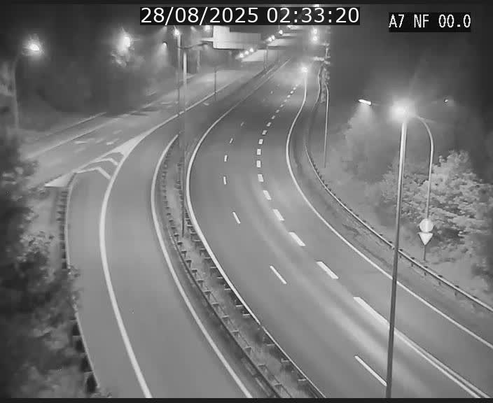 Caméra autoroute Luxembourg A7 - Echangeur A1/A7 Grünewald direction Tunnel Stafelter