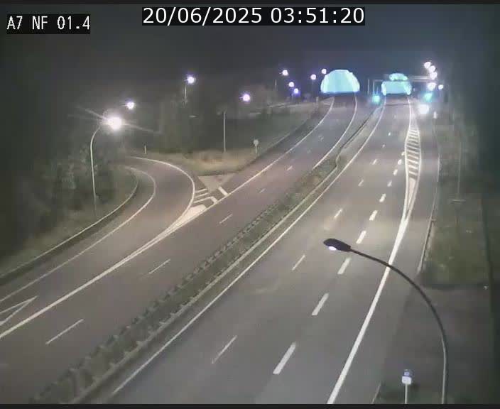 Caméra autoroute Luxembourg A7 - Echangeur Waldhaff - direction Tunnel Stafelter