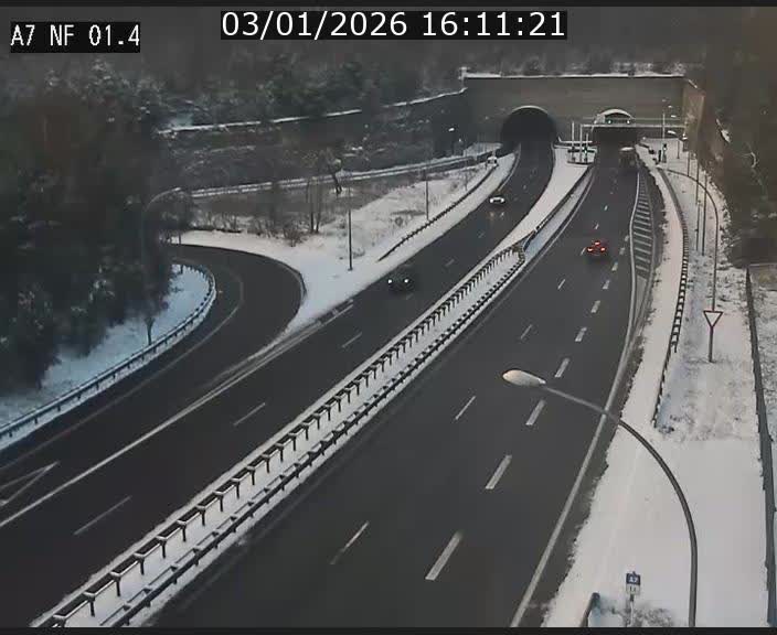 Caméra autoroute Luxembourg A7 - Echangeur Waldhaff - direction Tunnel Stafelter