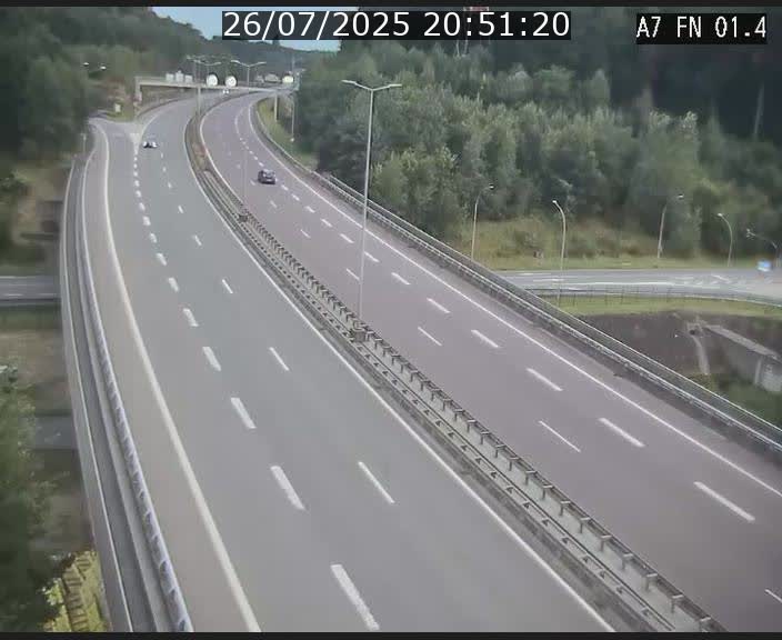 Caméra autoroute Luxembourg A7 - Tunnel Stafelter - direction Echangeur Grünewald
