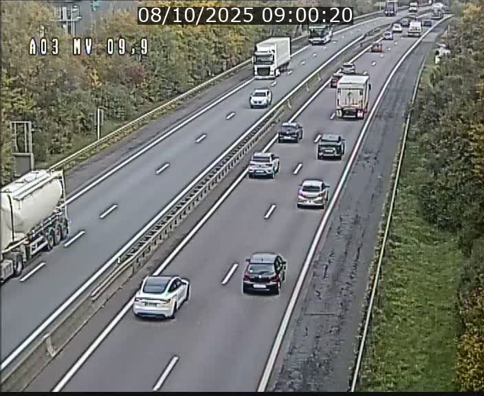 Webcam Autoroute à la Croix de Bettembourg - A3 - BK 9.9 - direction Luxembourg-Ville