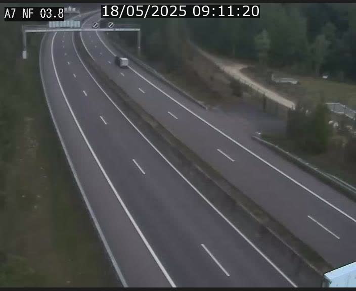 Webcam autoroute A7 au Luxembourg à la sortie du Tunnel Stafelter vers le Nord