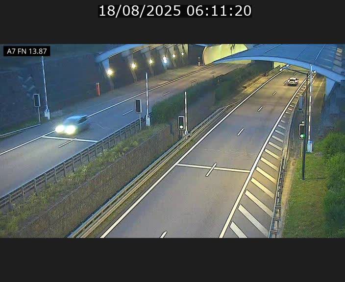 Caméra trafic Luxembourg - A7, Tunnel Gousselerbierg, entrée nord, direction Lorentzweiler