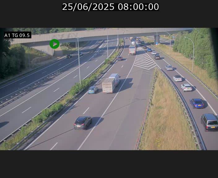 Traffic live webcam Luxembourg Jonction Grünewald - A1 direction Luxembourg-ville - BK 9.5