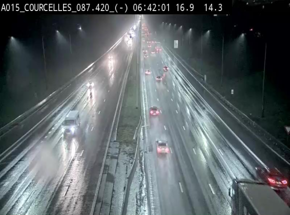 Webcam autoroute Belgique - Viesville - E42 direction Mons - BK 84.35