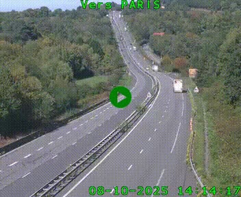 Caméra routière sur l'autoroute A20 à Bessines-sur-Gartempe. Vue orientée vers Paris